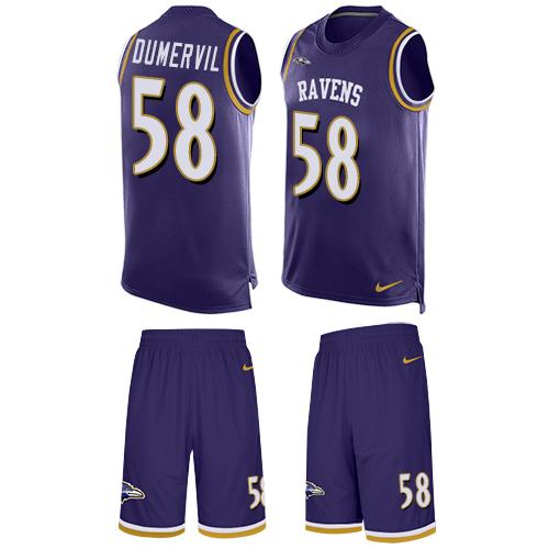 Nike Ravens #58 Elvis Dumervil Purple Team Color Men's Stitched NFL Limited Tank Top Suit Jersey Nike Ravens #58 Elvis Dumervil Purple Team Color Men's Stitched NFL Limited Tank Top Suit Jersey