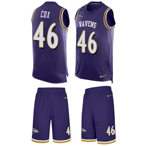 Nike Ravens #46 Morgan Cox Purple Team Color Men's Stitched NFL Limited Tank Top Suit Jersey Nike Ravens #46 Morgan Cox Purple Team Color Men's Stitched NFL Limited Tank Top Suit Jersey
