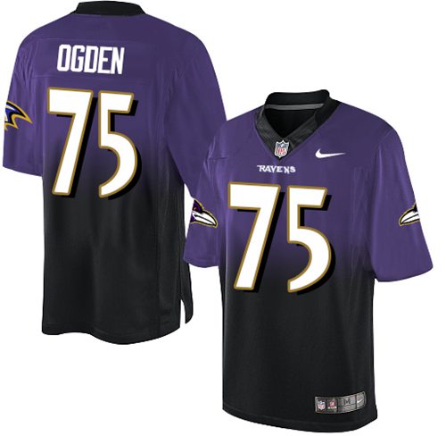 Nike Ravens #75 Jonathan Ogden Purple Black Men's Stitched NFL Elite Fadeaway Fashion Jersey Nike Ravens #75 Jonathan Ogden Purple Black Men's Stitched NFL Elite Fadeaway Fashion Jersey