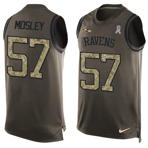 Nike Ravens #57 C.J. Mosley Green Men's Stitched NFL Limited Salute To Service Tank Top Jersey Nike Ravens #57 C.J. Mosley Green Men's Stitched NFL Limited Salute To Service Tank Top Jersey