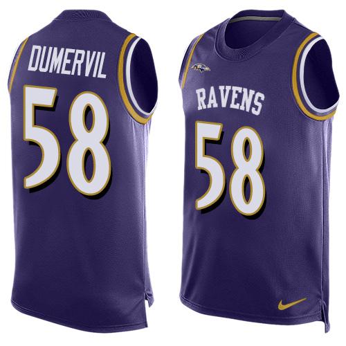 Nike Ravens #58 Elvis Dumervil Purple Team Color Men's Stitched NFL Limited Tank Top Jersey Nike Ravens #58 Elvis Dumervil Purple Team Color Men's Stitched NFL Limited Tank Top Jersey