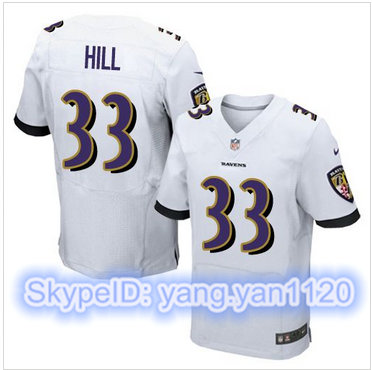 Nike Baltimore Ravens #33 Will Hill White Men's Stitched NFL New Elite Jersey