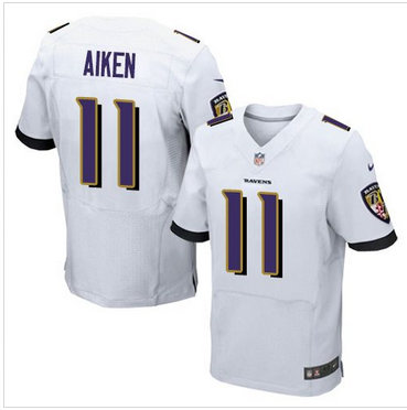 Nike Baltimore Ravens #11 Kamar Aiken White Men's Stitched NFL New Elite Jersey Nike Baltimore Ravens #11 Kamar Aiken White Men's Stitched NFL New Elite Jersey