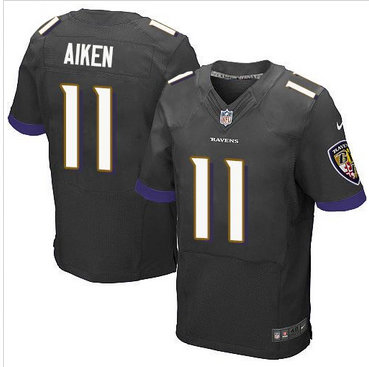 Nike Baltimore Ravens #11 Kamar Aiken Black Alternate Men's Stitched NFL New Elite Jersey
