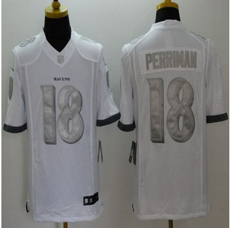 New Baltimore Ravens #18 Breshad Perriman White Men's Stitched NFL Limited Platinum Jersey New Baltimore Ravens #18 Breshad Perriman White Men's Stitched NFL Limited Platinum Jersey