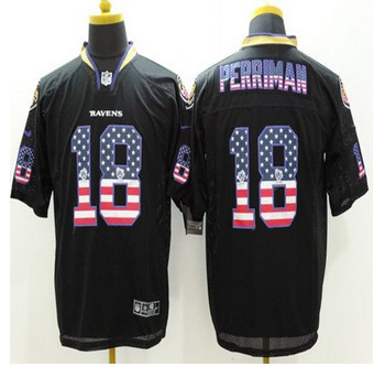 New Baltimore ravens #18 Breshad Perriman Black Men's Stitched NFL Elite USA Flag Fashion Jersey New Baltimore ravens #18 Breshad Perriman Black Men's Stitched NFL Elite USA Flag Fashion Jersey