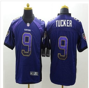New Baltimore ravens #9 Justin Tucker Purple Team Color Men's Stitched NFL Elite Drift Fashion Jersey