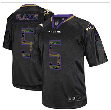 NEW Baltimore Ravens #5 Joe Flacco Black NFL Elite Camo Fashion Jersey