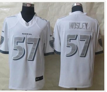 NEW Baltimore Ravens #57 C.J. Mosley White NFL Limited Platinum Jersey NEW Baltimore Ravens #57 C.J. Mosley White NFL Limited Platinum Jersey