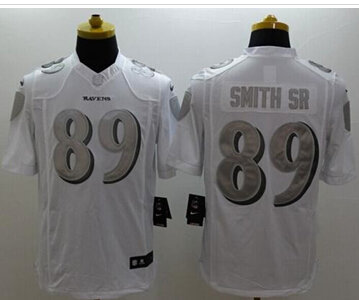 NEW Baltimore Ravens #89 Steve Smith Sr White NFL Limited Platinum Jersey NEW Baltimore Ravens #89 Steve Smith Sr White NFL Limited Platinum Jersey