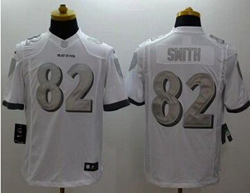 NEW Baltimore Ravens #82 Torrey Smith White NFL Limited Platinum Jersey