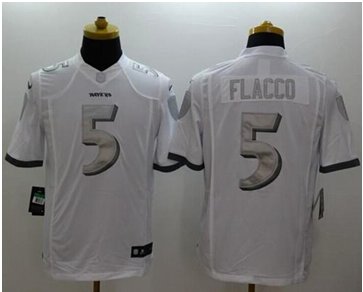 NEW Baltimore Ravens #5 Joe Flacco White NFL Limited Platinum Jersey NEW Baltimore Ravens #5 Joe Flacco White NFL Limited Platinum Jersey