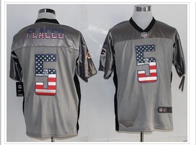 NEW Baltimore Ravens #5 Joe Flacco Grey NFL Elite USA Flag Fashion Jersey NEW Baltimore Ravens #5 Joe Flacco Grey NFL Elite USA Flag Fashion Jersey