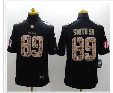 New Baltimore Ravens #89 Steve Smith Sr Black NFL Limited Salute to Service jersey