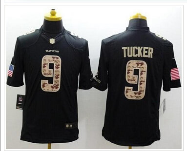 New Baltimore Ravens #9 Justin Tucker Black NFL Limited Salute to Service jersey