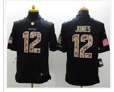 New Baltimore Ravens #12 Jacoby Jones Black NFL Limited Salute to Service jersey