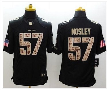 New Baltimore Ravens #57 C.J. Mosley Black NFL Limited Salute to Service jersey