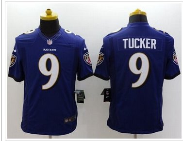 NEW Baltimore Ravens #9 Justin Tucker Purple Team Color NFL New Limited Jersey