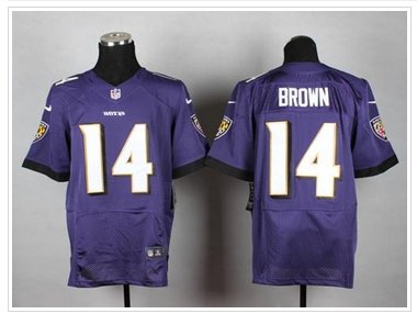 New Baltimore Ravens #14 Marlon Brown Purple Team Color NFL New Elite Jersey