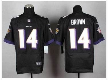 New Baltimore Ravens #14 Marlon Brown Black Alternate NFL New Elite Jersey New Baltimore Ravens #14 Marlon Brown Black Alternate NFL New Elite Jersey