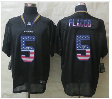 NEW Baltimore Ravens #5 Joe Flacco USA Flag Fashion Black Elite Jerseys NEW Baltimore Ravens #5 Joe Flacco USA Flag Fashion Black Elite Jerseys