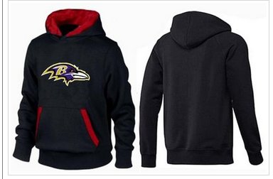 Baltimore Ravens Logo Pullover Hoodie Black & Red