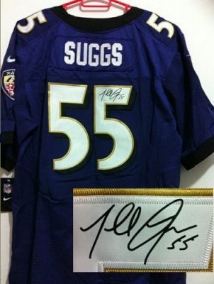 NEW Baltimore Ravens 55 Terrell Suggs Purple Signed Elite NFL Jerseys NEW Baltimore Ravens 55 Terrell Suggs Purple Signed Elite NFL Jerseys