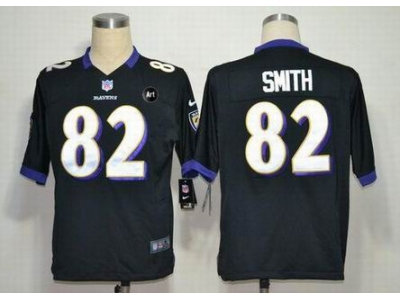 NEW Baltimore Ravens #82 Torrey Smith Black jerseys(Game Art Patch)