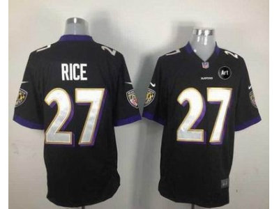 NEW Baltimore Ravens #27 ray rice black jerseys(Game Art Patch)