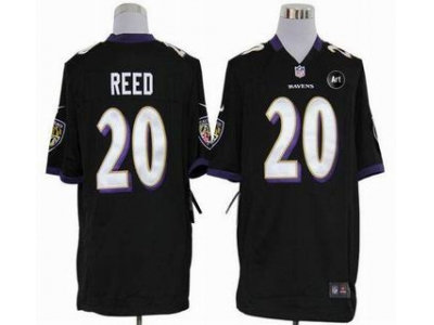 NEW Baltimore Ravens #20 Ed Reed black jerseys(Game Art Patch)