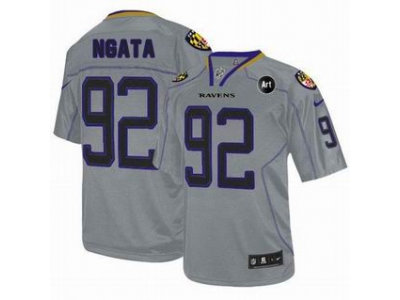 NEW Baltimore Ravens #92 Haloti Ngata grey jerseys(Elite Lights Out Art Patch)