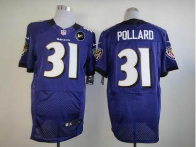 NEW Baltimore Ravens #31 Bernard pollard purple jerseys(Elite Art Patch)