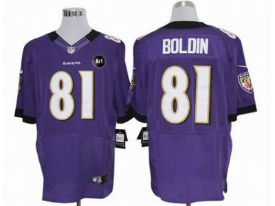 NEW Baltimore Ravens #81 Anquan Boldin purple jerseys(Elite Art Patch)