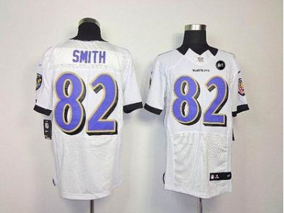 NEW Baltimore Ravens #82 Torrey Smith white jerseys(Elite Art Patch)