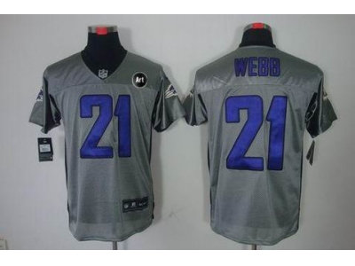 NEW Baltimore Ravens #21 webb grey jerseys(Elite shadow Art Patch)