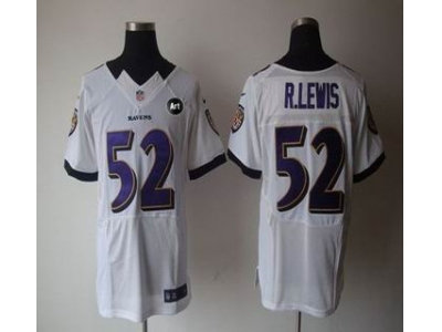 NEW Baltimore Ravens #52 Ray Lewis white jerseys(Elite Art Patch)