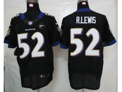 NEW Baltimore Ravens #52 Ray Lewis black jerseys(Elite Art Patch)