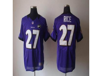 NEW Baltimore Ravens #27 Ray Rice purple jerseys(Elite Art Patch)