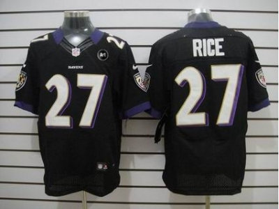 NEW Baltimore Ravens #27 Ray Rice black jerseys(Elite Art Patch)
