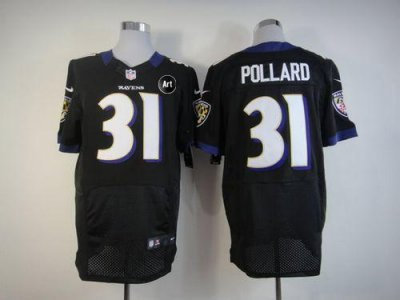 NEW NFL Baltimore Ravens 31 Bernard Pollard Black Jerseys With Art Patch(Game)