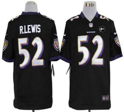 NEW NFL Baltimore Ravens 52 Ray Lewis Black Jerseys With Art Patch(Game) NEW NFL Baltimore Ravens 52 Ray Lewis Black Jerseys With Art Patch(Game)