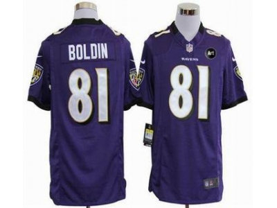 NEW Baltimore Ravens #81 Anquan Boldin purple jerseys(Game Art Patch)