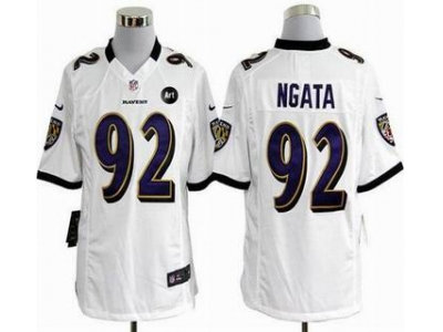 NEW Baltimore Ravens #92 Haloti Ngata white jerseys(Game Art Patch)
