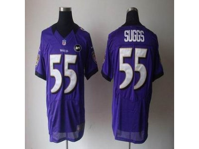 NEW Baltimore Ravens #55 suggs purple jerseys(Elite Art Patch)