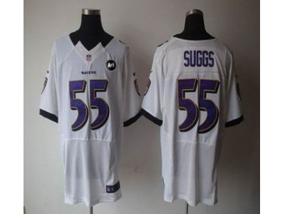 NEW Baltimore Ravens #55 suggs white jerseys(Elite Art Patch)