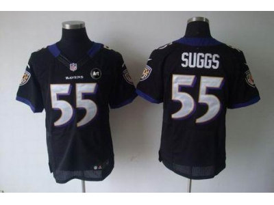 NEW Baltimore Ravens #55 suggs black jerseys(Elite Art Patch)