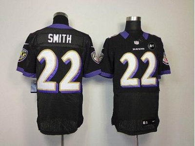 NEW Baltimore Ravens #22 smite black jerseys(Elite Art Patch)