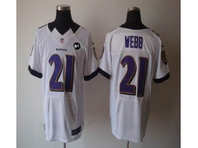 NEW Baltimore Ravens #21 webb white jerseys(Elite Art Patch)