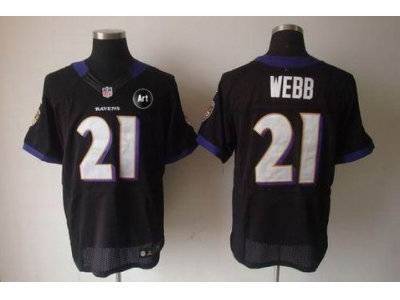 NEW Baltimore Ravens #21 webb black jerseys(Elite Art Patch)