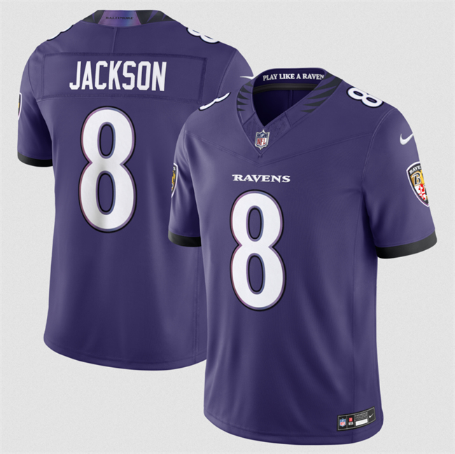 Men's Baltimore Ravens #8 Lamar Jackson Purple 2026 F.U.S.E Vapor Stitched Limited Football Jersey Men's Baltimore Ravens #8 Lamar Jackson Purple 2026 F.U.S.E Vapor Stitched Limited Football Jersey